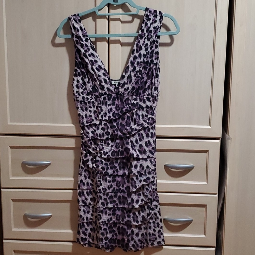 Purple Leopard Mini Dress